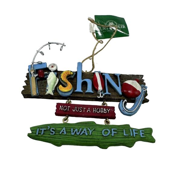 Kurt S. Adler Christmas Ornament J1244 Fishing Not Just A Hobby Way Of Life‎ NEW - Picture 6 of 7